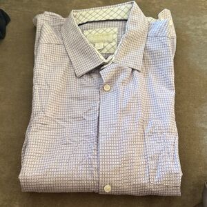 Johnston & Murphy Lavender Micro-Geo Button-Down Shirt